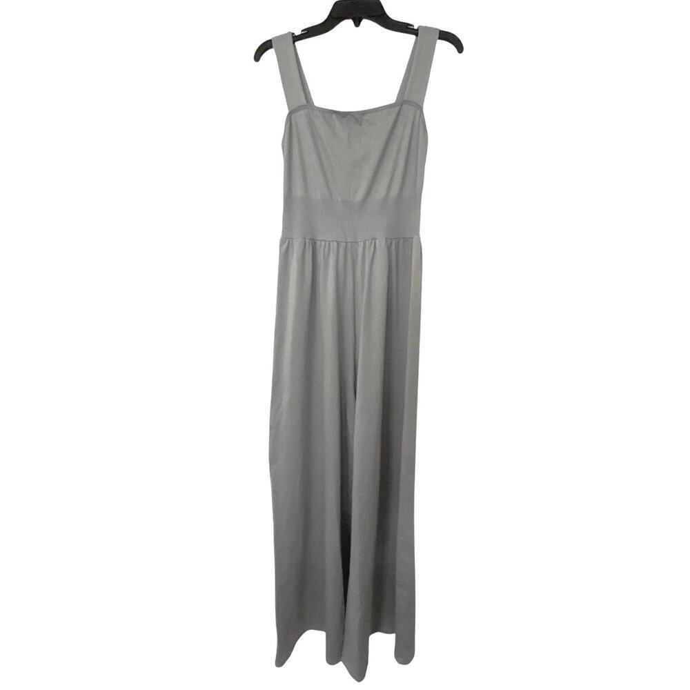 OQQ New Light Gray Sleeveless Square Neck Wide Leg Shaping Jumpsuit Size XL